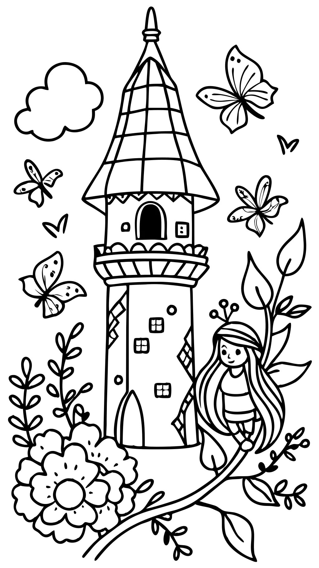 Página para colorear de Rapunzel